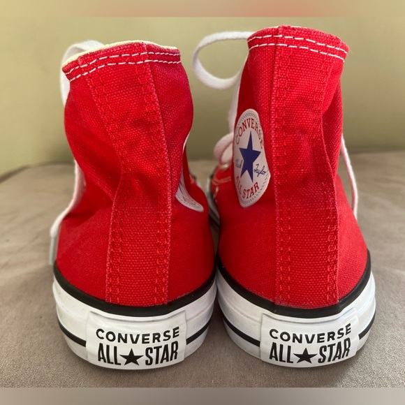 Converse Allstars Red High-Top Kids Sneakers Size 1 - Picture 4 of 5